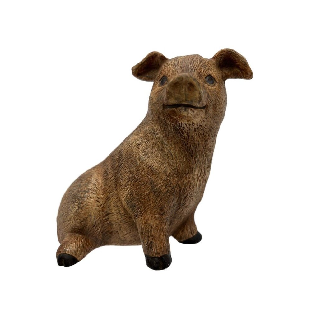 VTG Ceramic Pig Full Body Seated Or Wall Hanging Country Farm 5” Hand Made 1996 - Picture 9 of 12